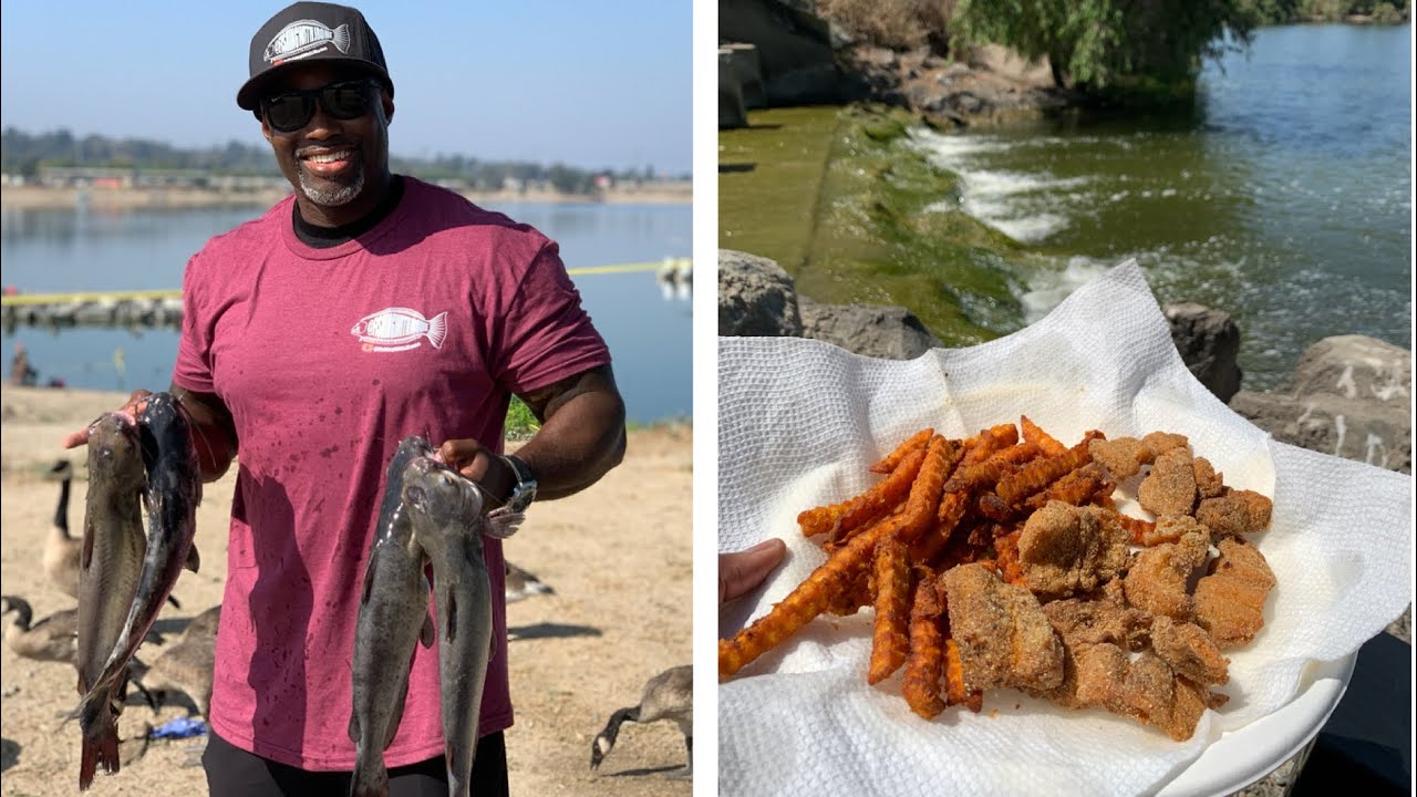 Overnight Fishing & Camping!!! (Catch, Clean, Cook) ~Santa Ana River Lakes~