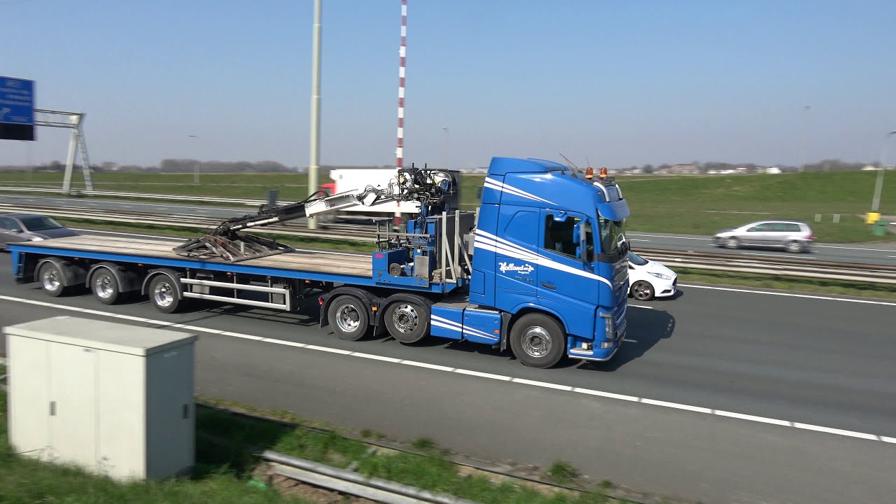 4K Trucks,  A15, near Noordtunnel, since 1992, NL,  27 MAR 2020, 51.8575, 4.653611
