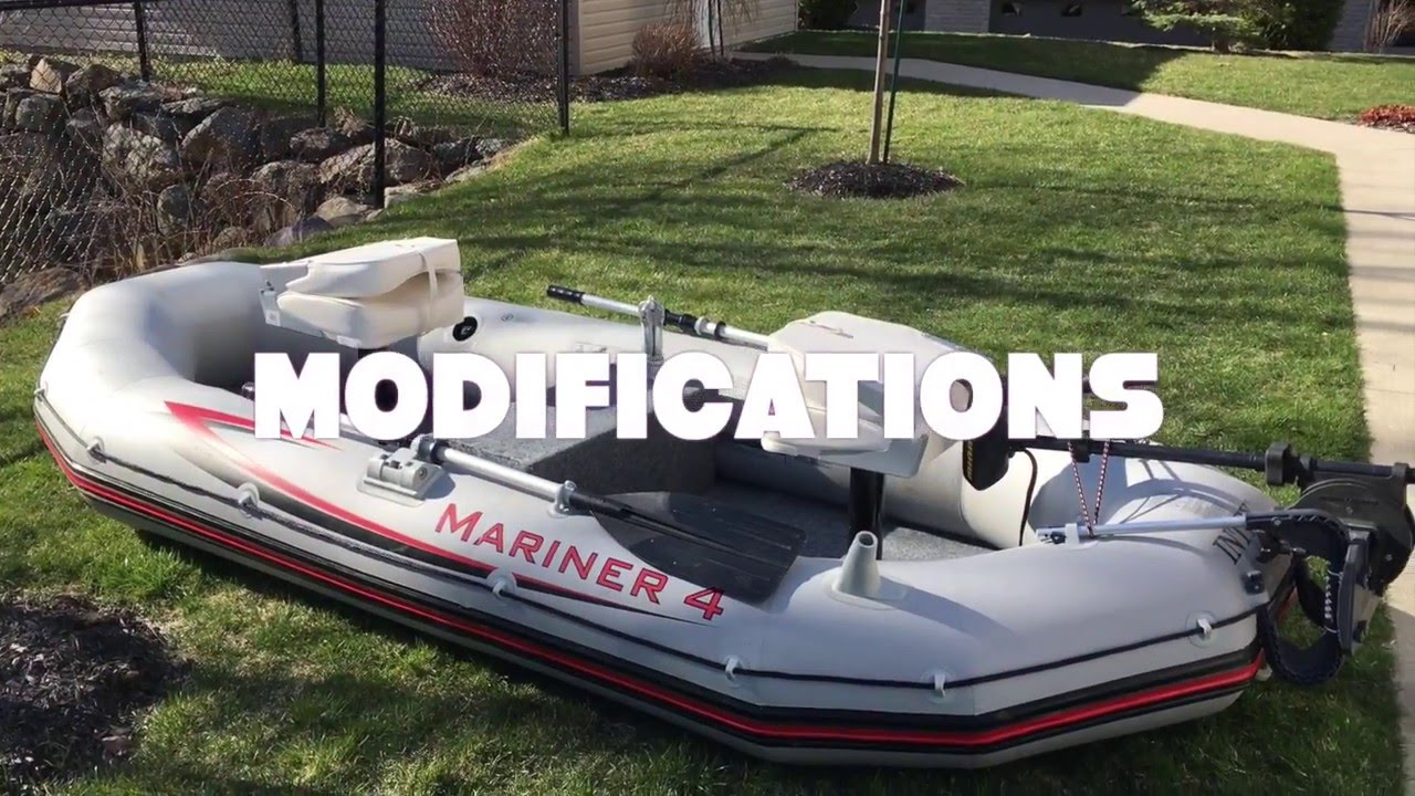 Intex Mariner 4 modifications (part 1) Hard floor covered with carpet and boat seats