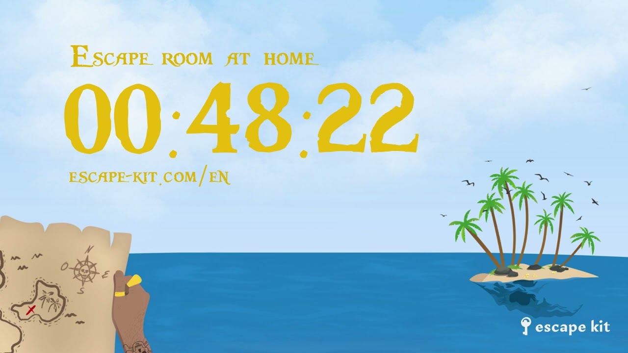 Countdown 1 hour - Pirate Escape Room Game - Treasure hunt - The cursed treasure - Escape Room Music
