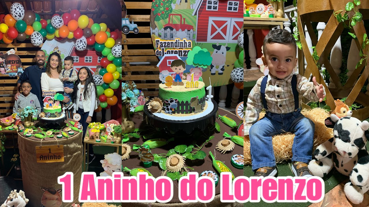 Aniversário de 1 aninho do Lorenzo | tema fazendinha || LAÍS VELOSO