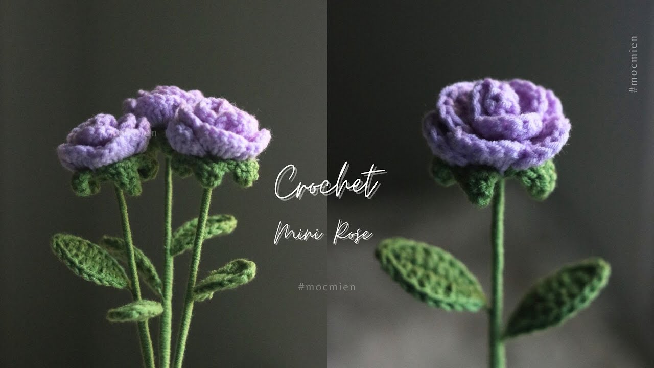 [Eng sub] Crochet mini rose 🌹 | Cách móc hoa hồng mini đơn giản nhất cho người mới bắt đầu