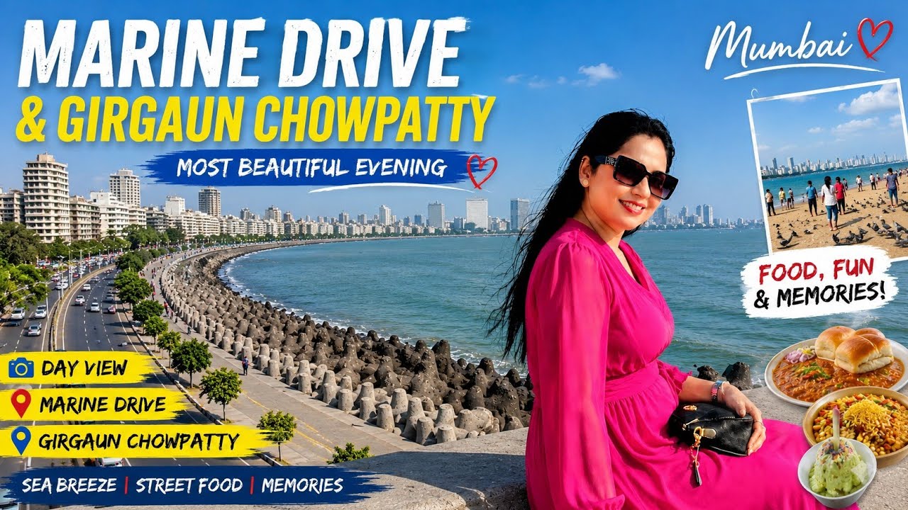 Marine Drive & Girgaun Chowpatty | Mumbai's Most Beautiful Evening 🌅 | Mumbai Travel Vlog 2026