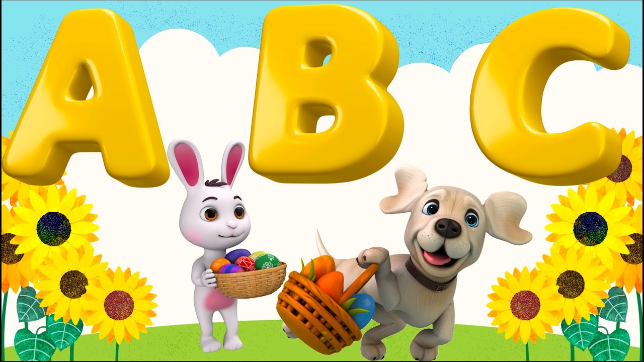 ABC SONG 🐰🌸 Easter Bunny ABC Adventure 🌈  Learn Alphabet Easter Eggs! 🥚 SING ALONG 🌻 NURSERY RHYMES