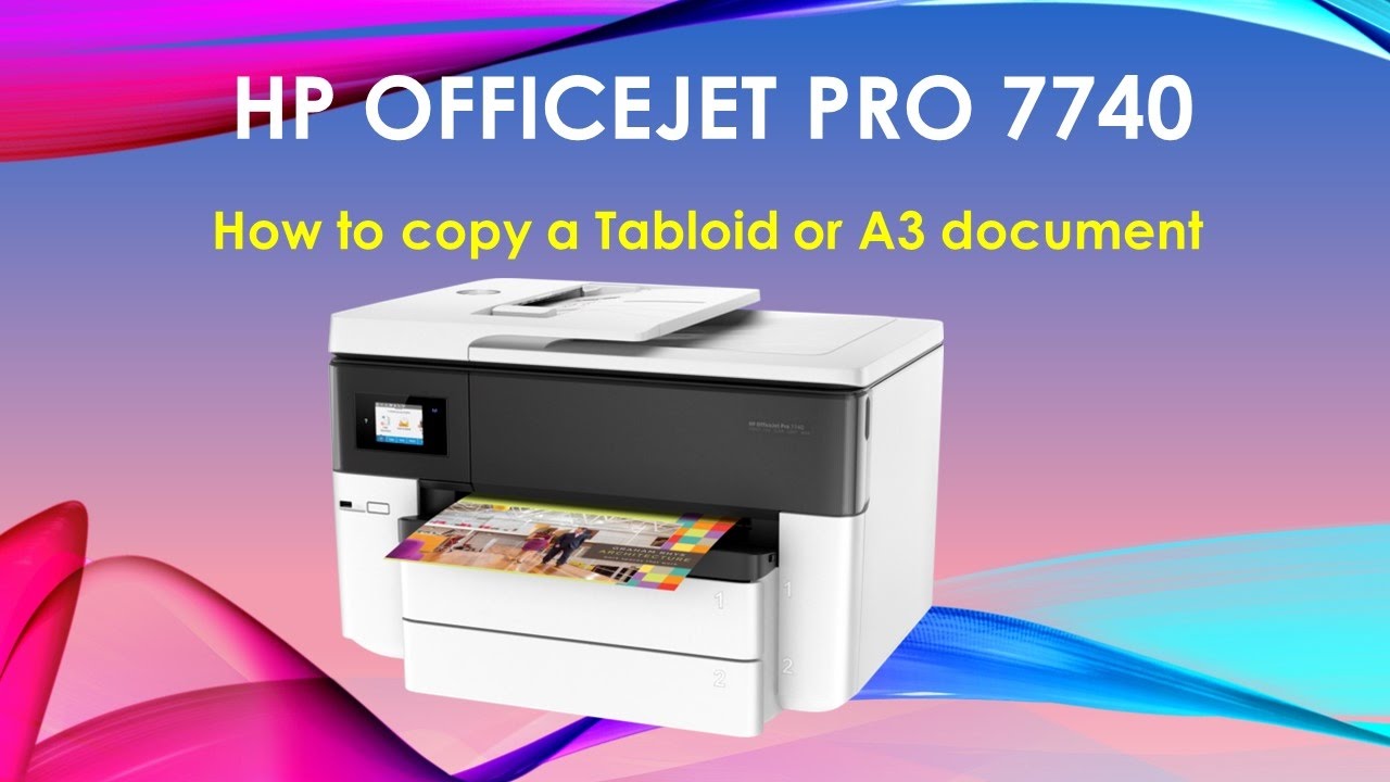 HP Officejet Pro 7740: как копировать документ формата Tabloid или A3