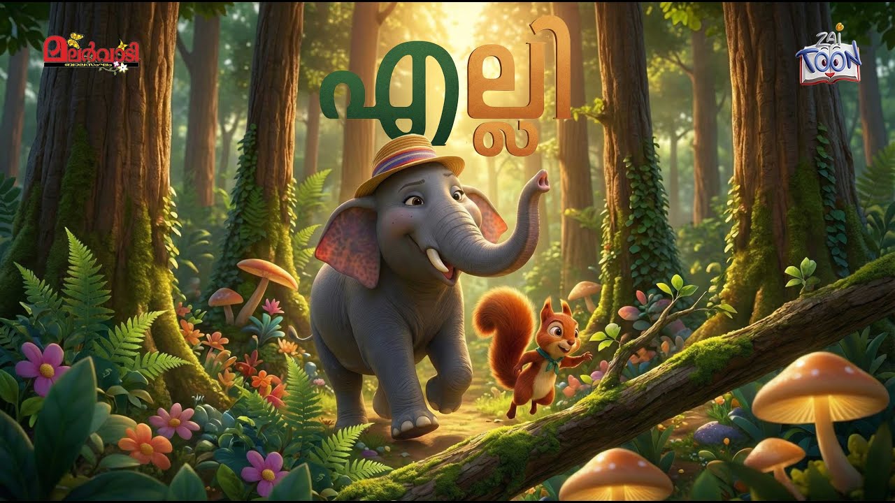 എല്ലി | Elly | Zai Toon Kids App | Animation video | Elephant and Squirrel story