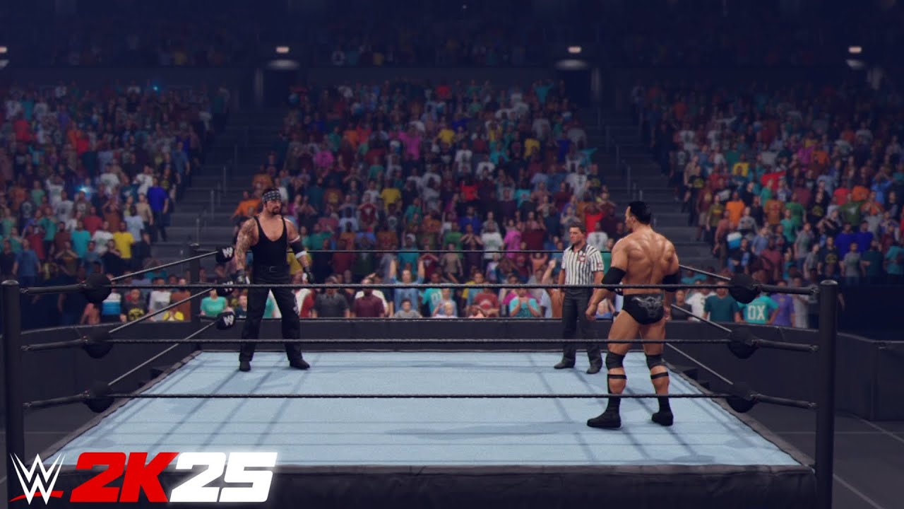 WWE 2K25 - Undertaker vs The Rock Full Match /w Entrances [4K 60FPS]
