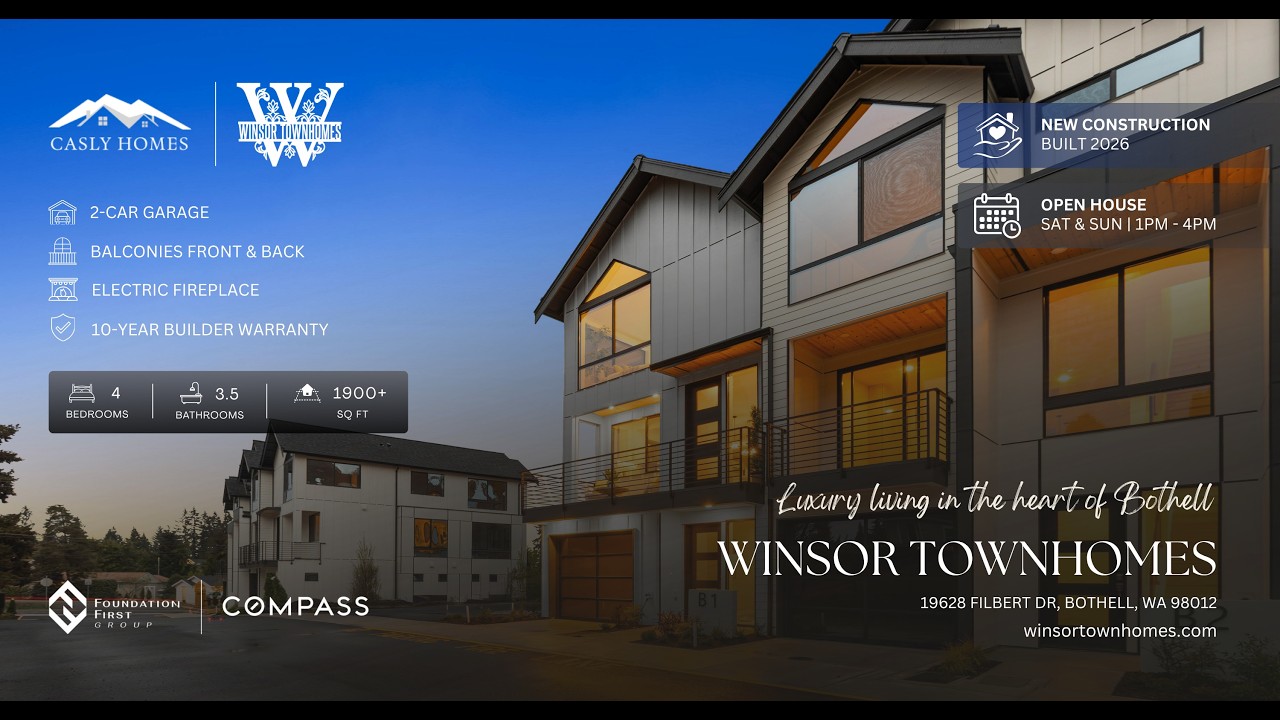 Winsor Luxury Townhomes | 4-Bed New Construction in Bothell, WA | Casly Homes