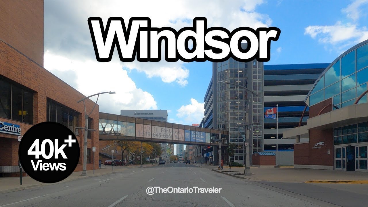DOWNTOWN WINDSOR ONTARIO CANADA DRIVING FALL 2020 [4K]
