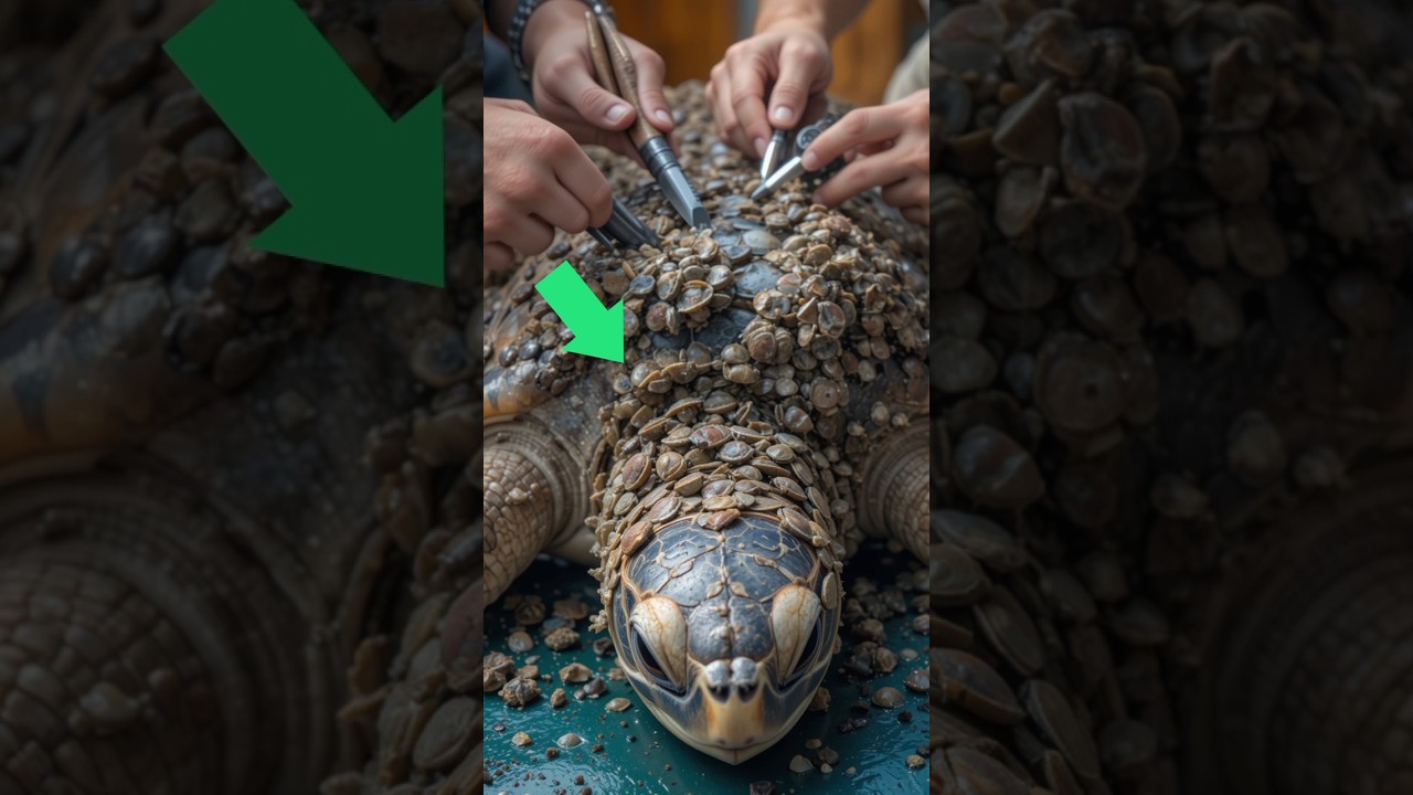 Satisfying removing barnacles from turtle #remove #satisfying #barnacles