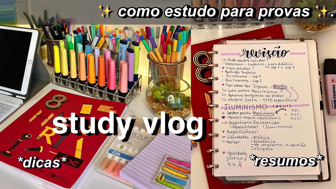 STUDY VLOG PRODUTIVO | Estudando para Provas | Como eu estudo para provas (filminho narrado)