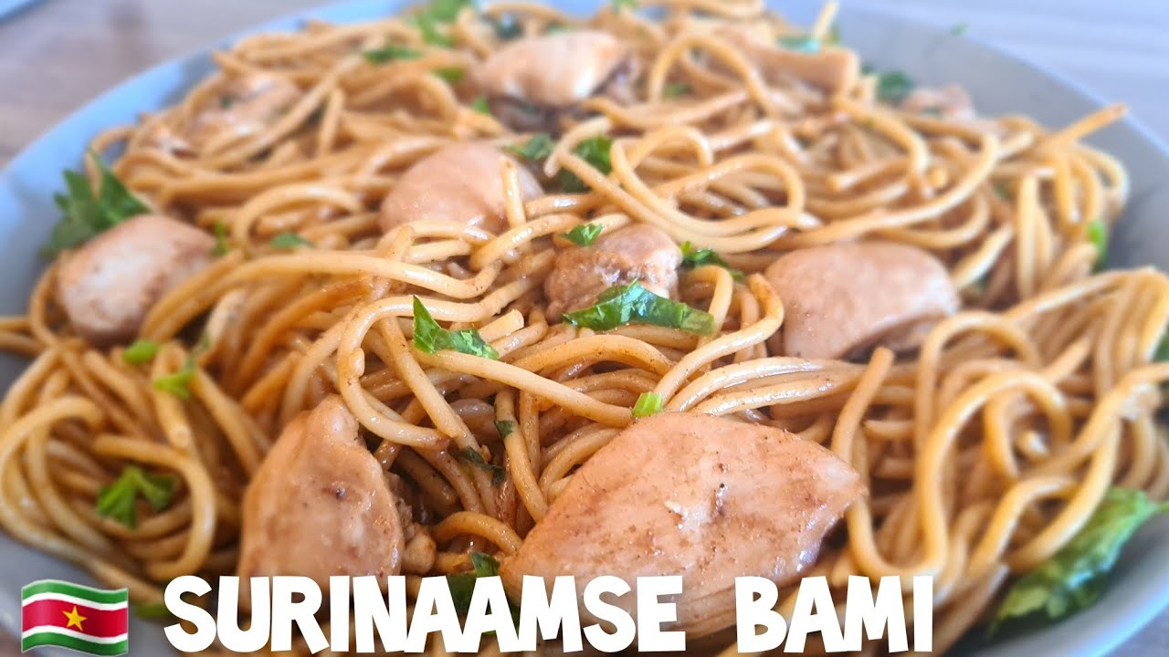 Surinaamse bami maken|Surinamese Noodles Chicken recipe|