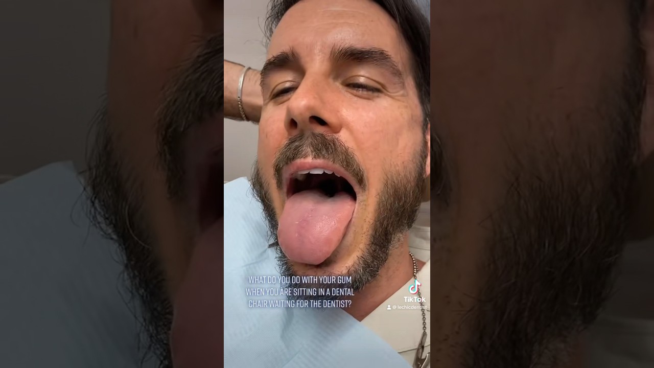What do you do with your gum in dental chair?! #dentistryworld #shortvideo