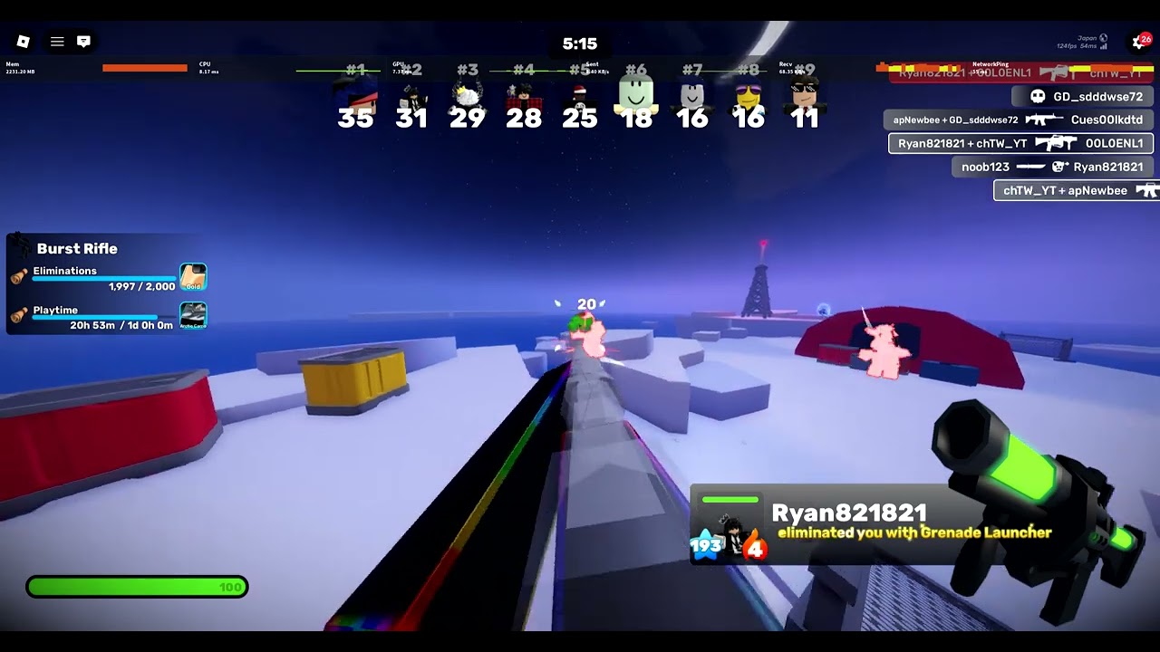 拿到了黃金爆裂步槍!!! #roblox #rivals