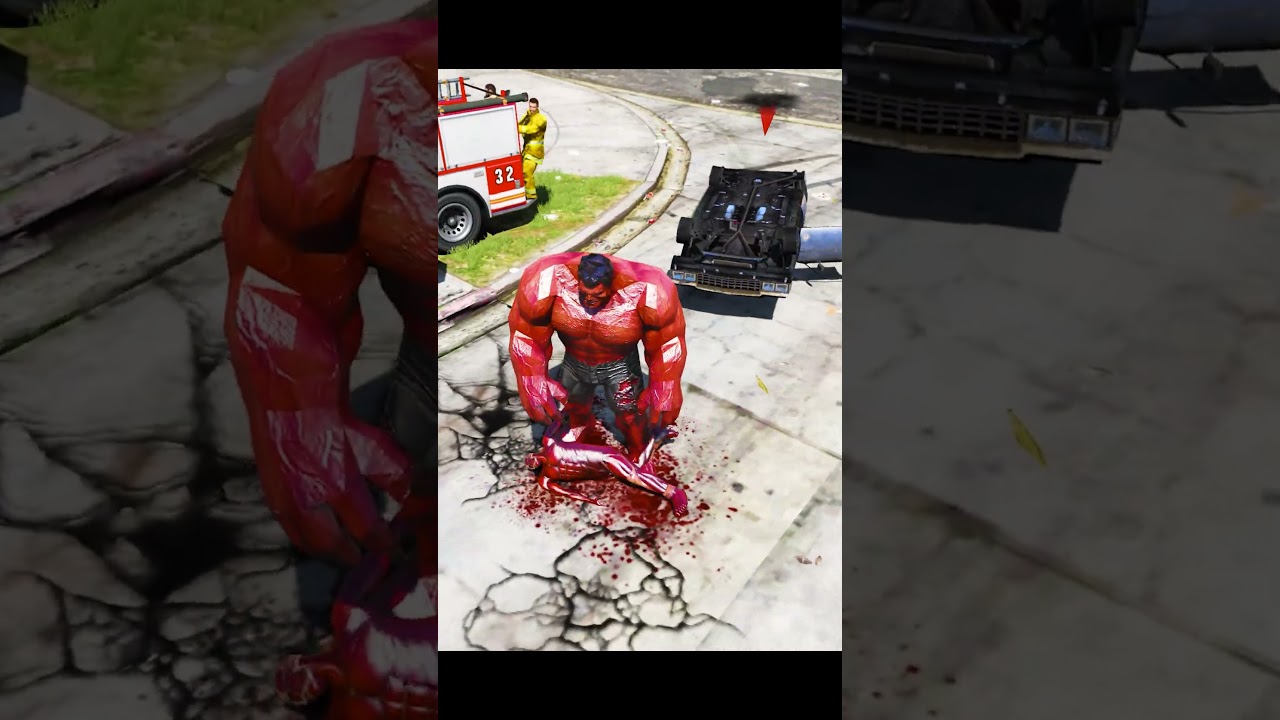 Red Hulk Saved City🔥🔥 #shorts #rampageboy #gta5 #shinchan #adam #gta5telugu #