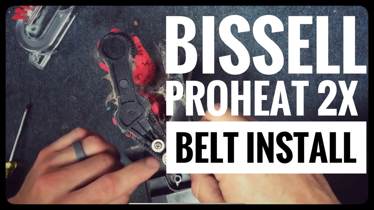 Vacuum repairman shows how to replace belt(s) on Bissell Proheat 2X Carpet Cleaner