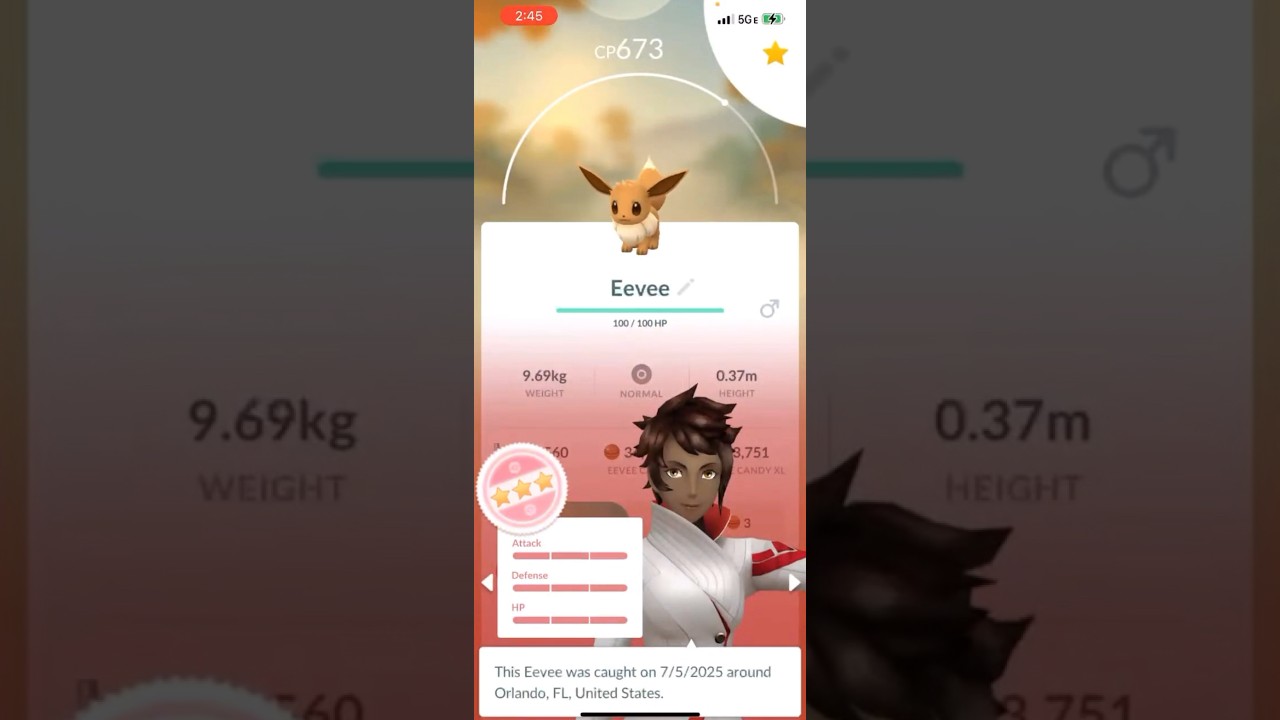 💯I Caught A 100 IV EEVEE In Pokemon Go!💯 #shorts #pokemon