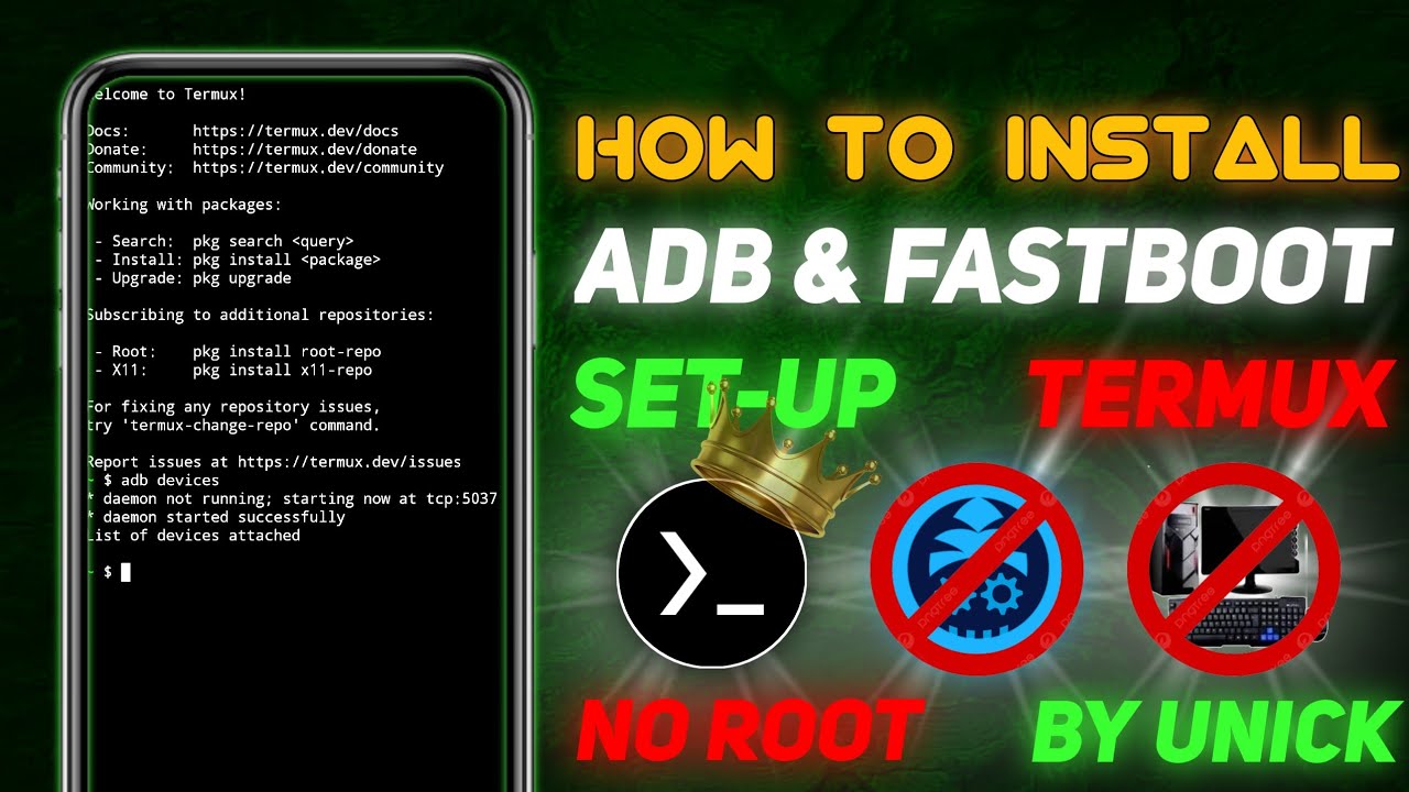 ⚡ADB & FASTBOOT SETUP⚡ || INSTALL IN TERMUX ANDROID || NO NEED ROOT || BY UNICK