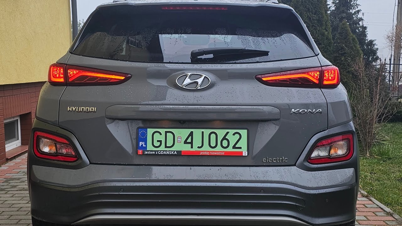 Hyundai Kona Electric 64kWh z 2019r. Trasa z Gdańska do Warszawy. Bardzo przyjemny elektryk.