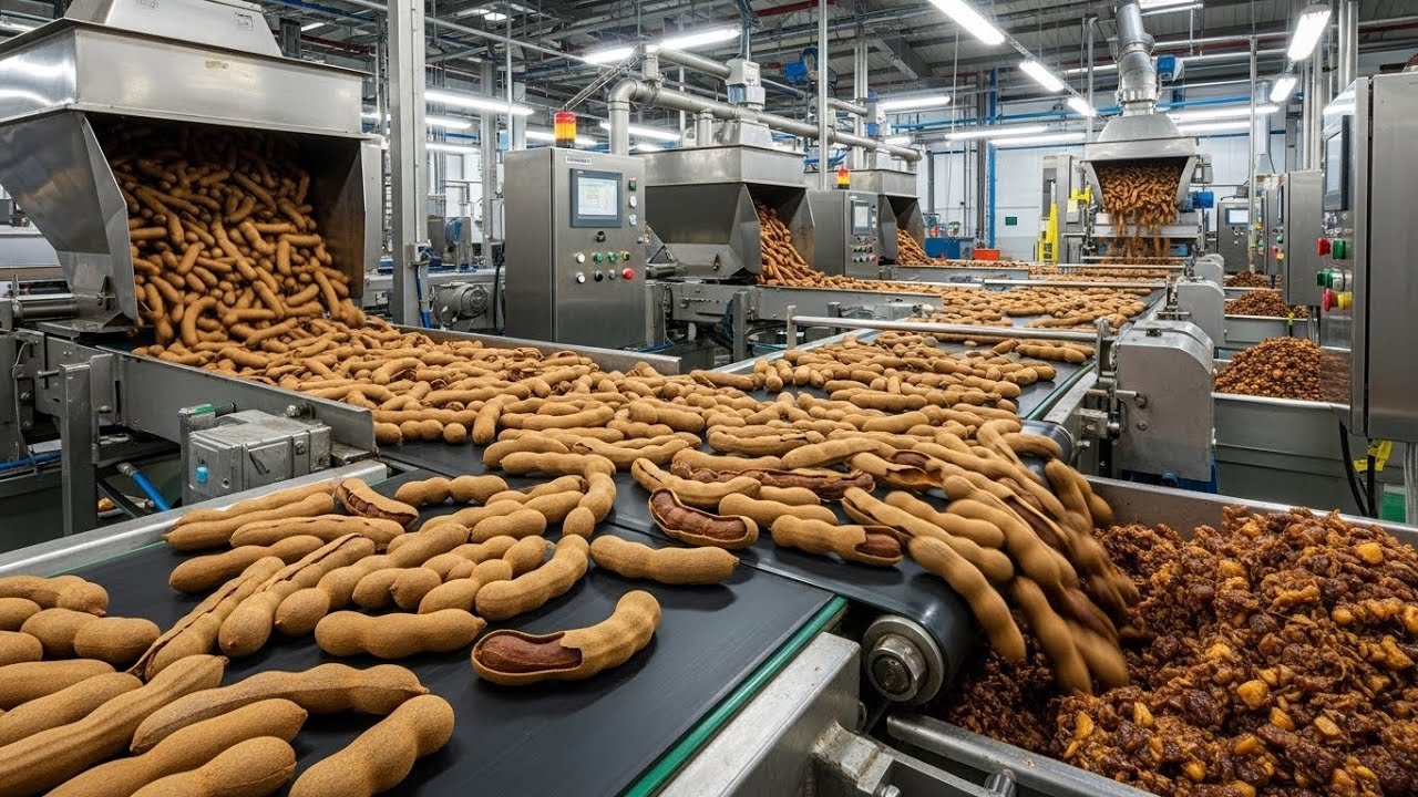 STICKY TAMARIND PULP SEPARATING MACHINE (HOW IT'S MADE)