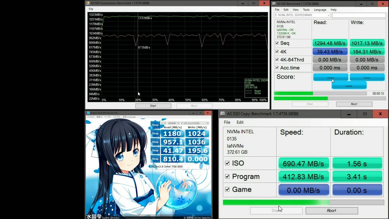 Intel 750 SSD PCIe2 0x4 ベンチマーク