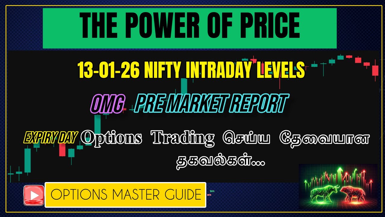 13-01-26 Pre Market Report | Expiry Day Options Trading செய்ய தேவையான தகவல்கள் 