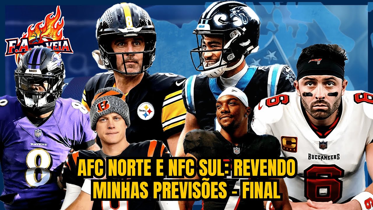Revendo minhas previsões - FINAL: AFC Norte e NFC Sul #nfl #afcnorth #nfcsouth #review