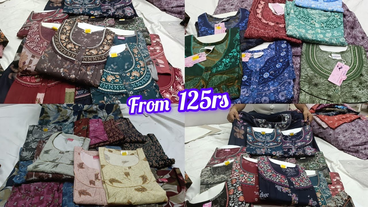 Chickpet bangalore wholesale nighties @125emrs || single piece courier available
