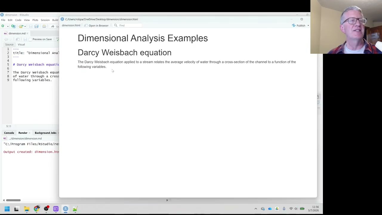 Starting a dimensional analysis example and formatting headers of sections in markdown - v20260307
