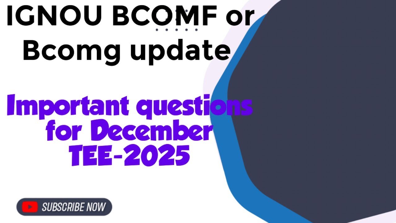 IGNOU bcom important questions pdf for Dec term end exam -2025