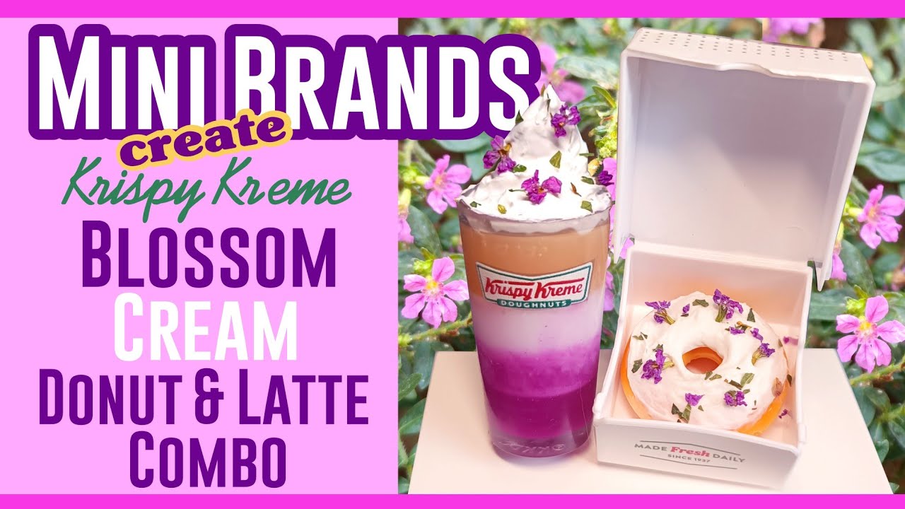 Mini Brands Krispy Kreme Blossom cream donut & latte combo Making #minibrands #mini #miniature 