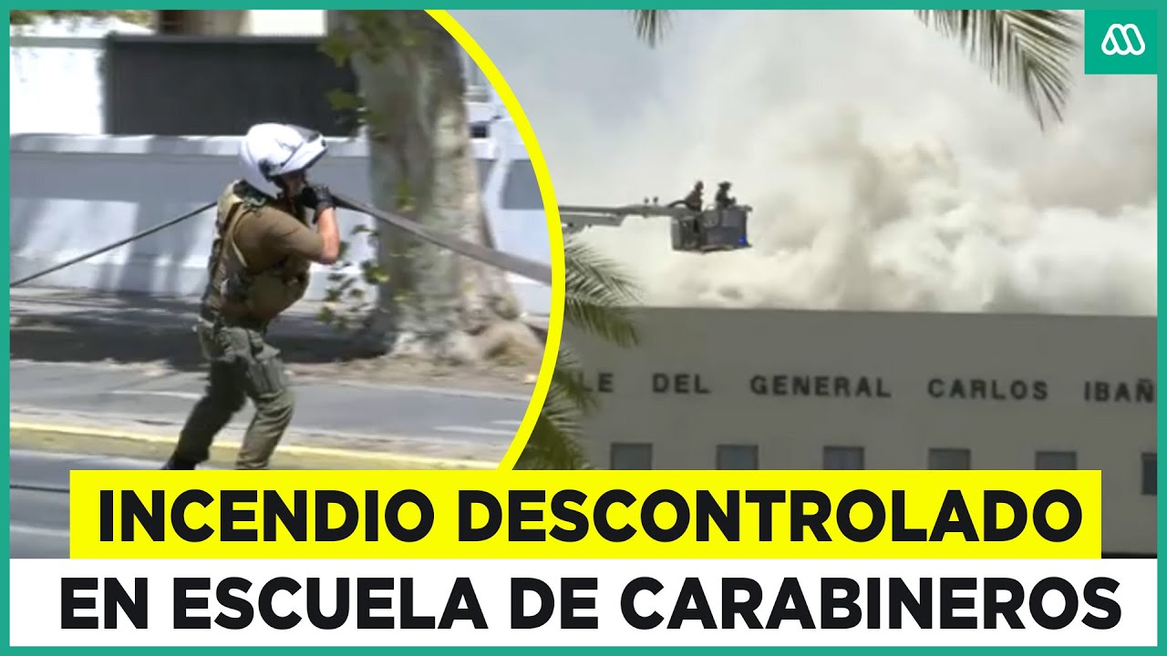 Incendio desatado en Escuela de Carabineros: Gran cantidad de bomberos llegan al lugar
