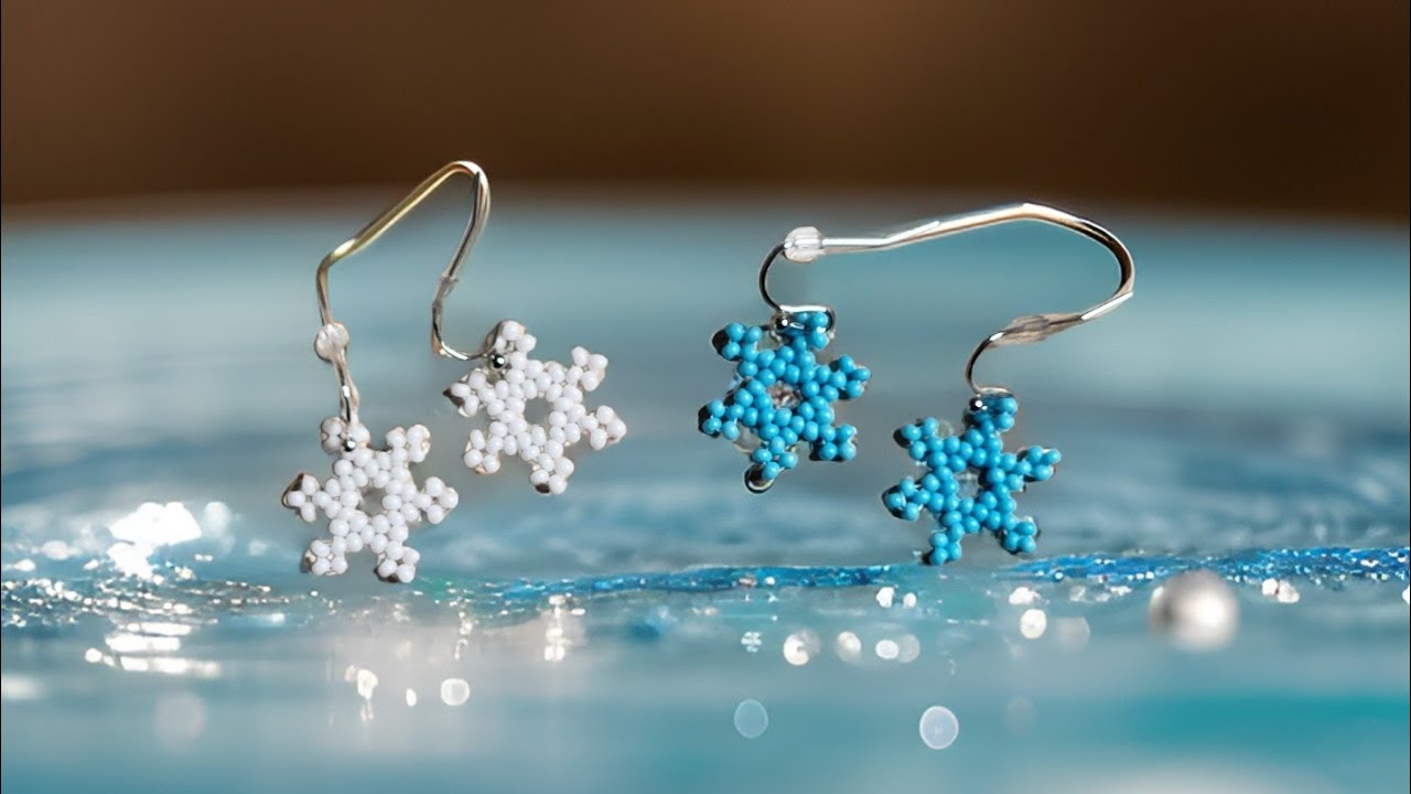 BISUTERIA FACIL PASO A PASO Arete copo de nieve, en 5 min, #bisutería #aretesenmostacilla