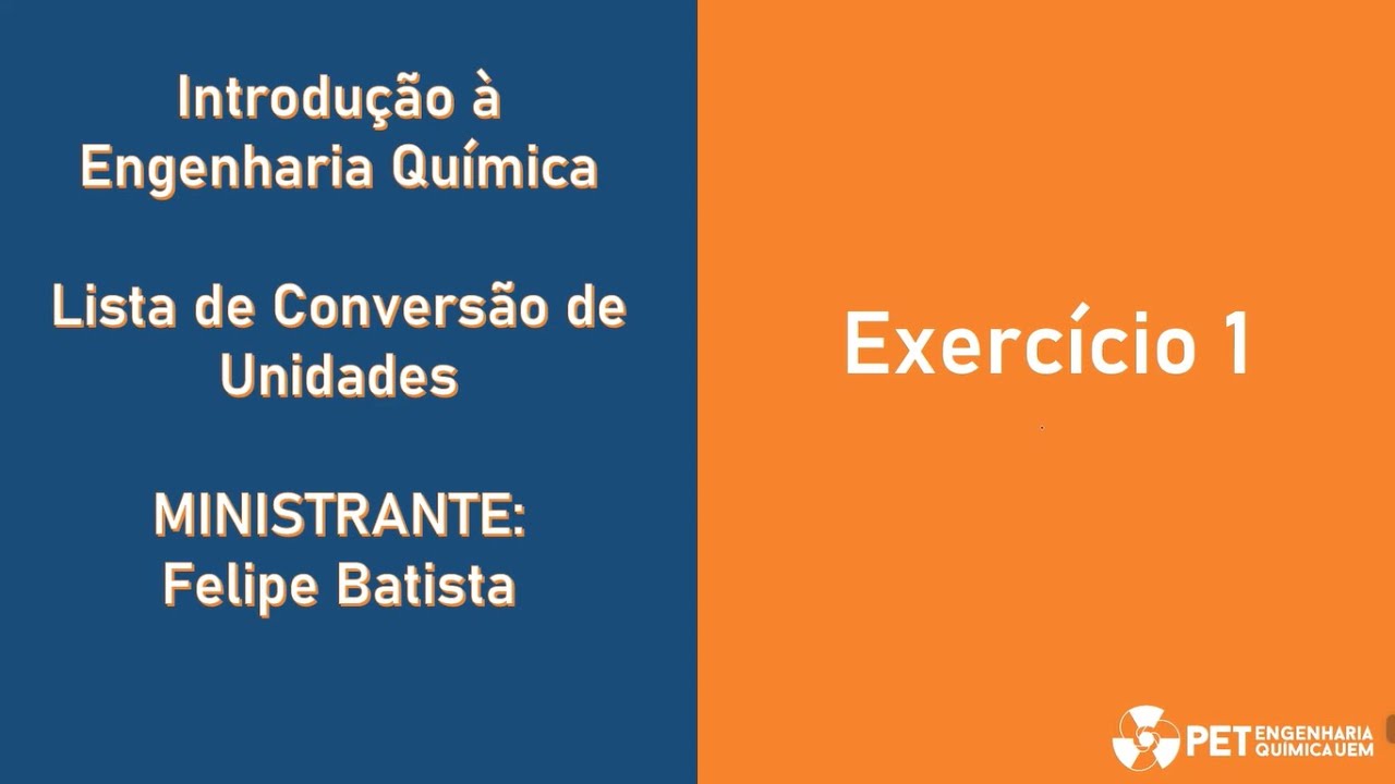 Lista de exercícios - Conversão de unidades - Exercício 01