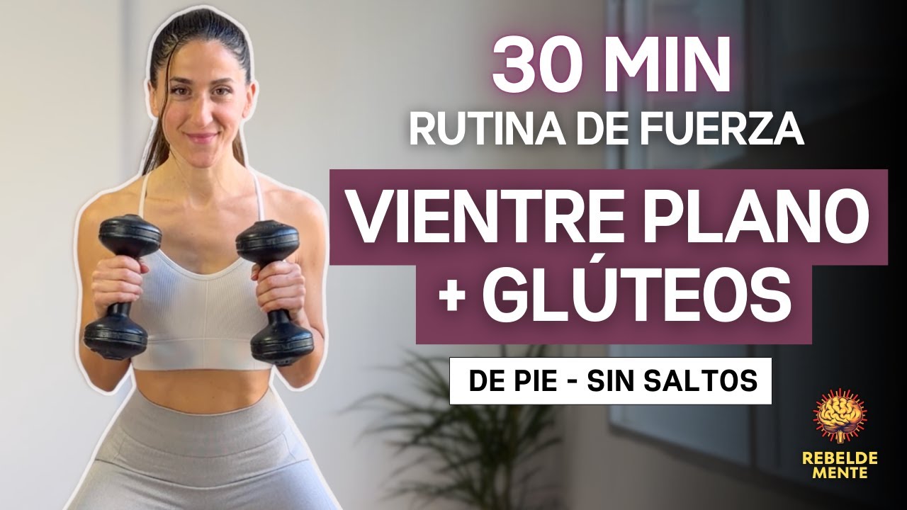 Haz Esta Rutina de Fuerza para  Abdomen y Gl&uacute;teos Con Pesas | De Pie, Sin Saltos | Masa Muscular