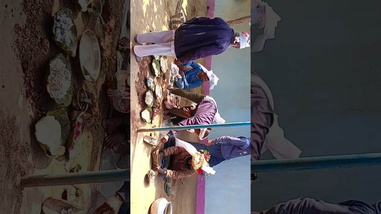 Tribal ritual of offering food to ancestors.आदिवासी पिंडदान।