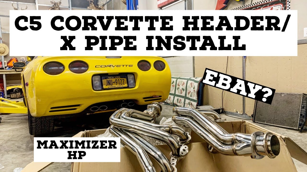 C5 CORVETTE HEADERS AND X PIPE INSTALL: MAXIMIZER HP KIT FROM EBAY!: C5 Track Car Episode 17