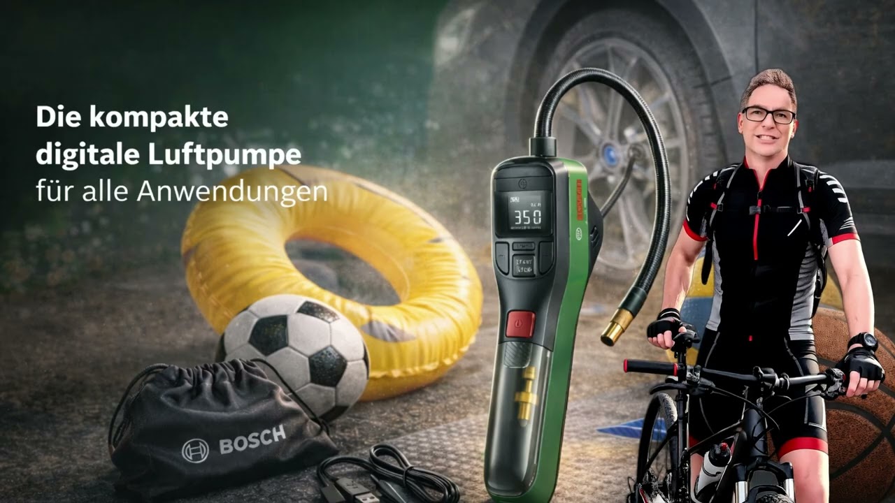 Bosch EasyPump – Kompakte Akku Luftpumpe im Praxischeck 1080p