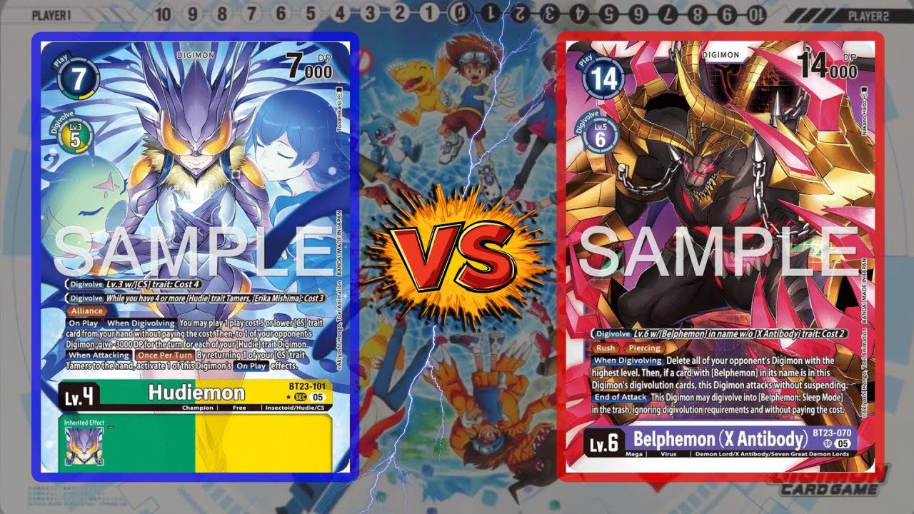 Belphemon X VS Hudiemon CS | Digimon Card Game | BT 23 | Partida Comentada | TCG