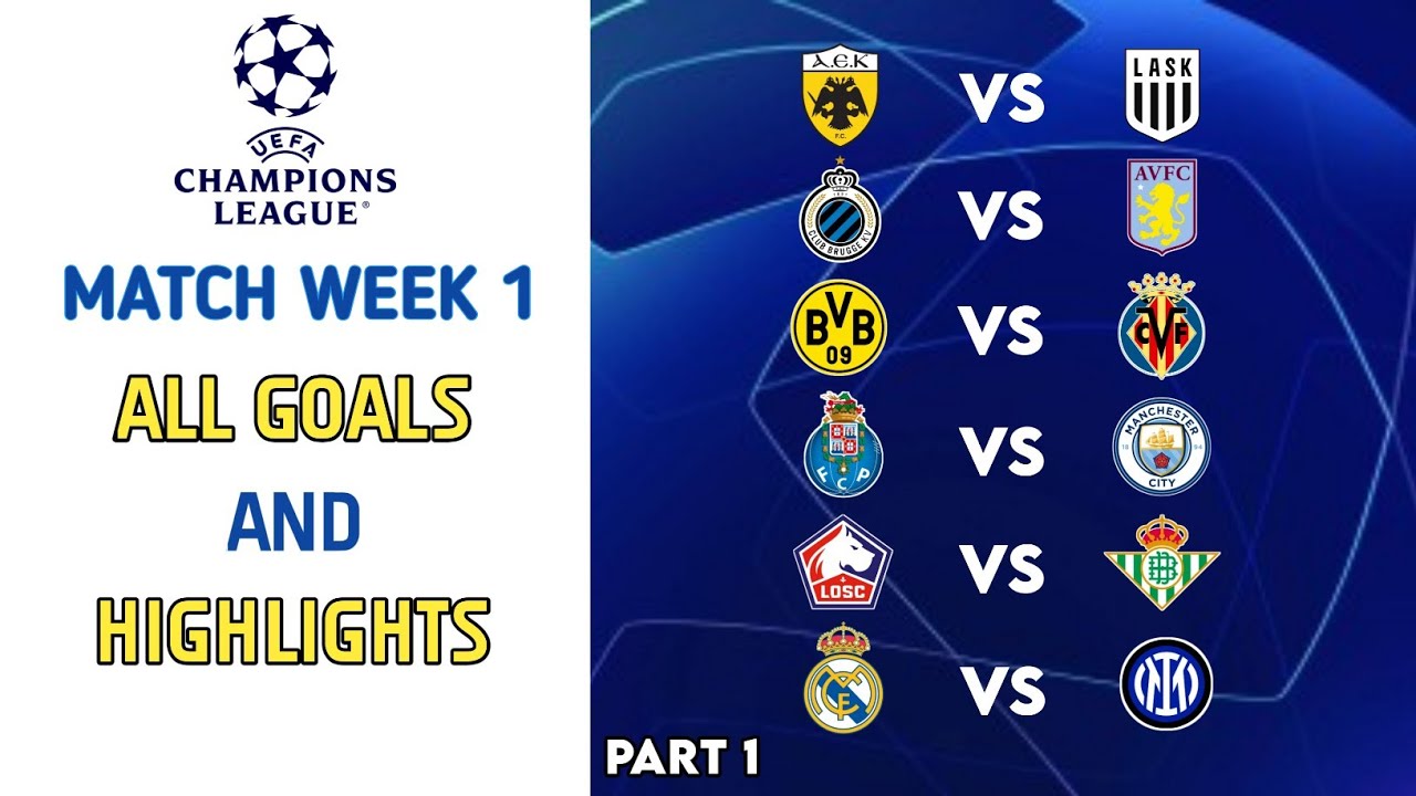 UEFA Champions League Matchday 1 | All Goals & Highlights | Part 1
