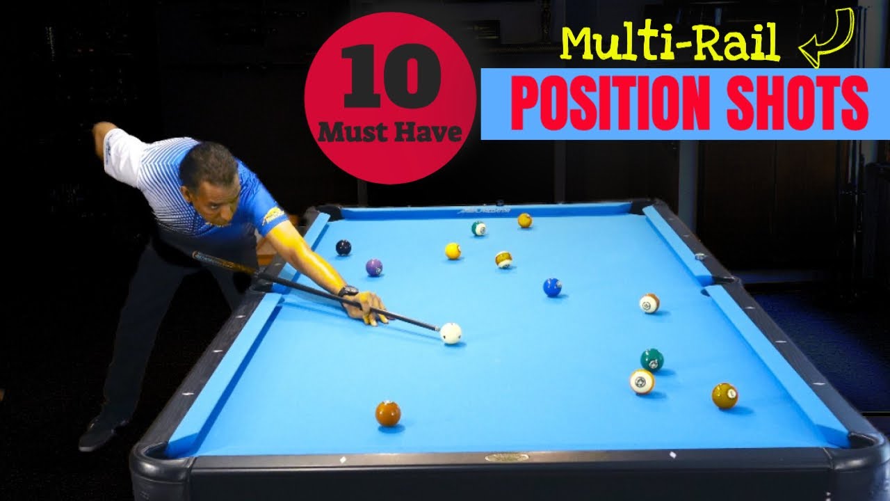 TEN POWERFUL Multi Rail Position Shots - (Pool Lessons)