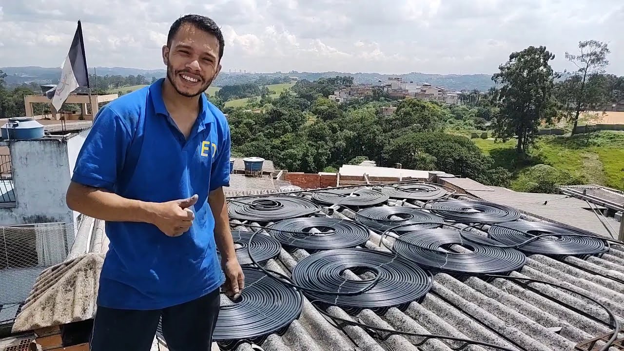 Aquecedor solar para piscina 40.000 litros
