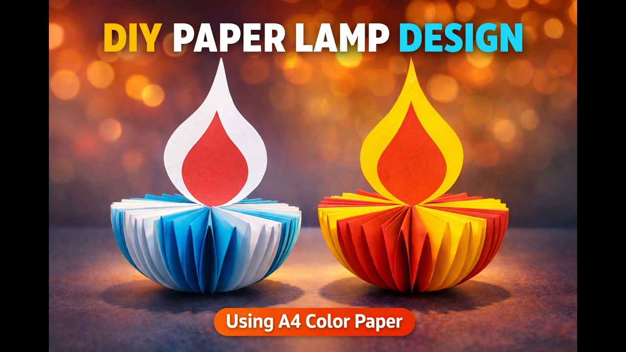 Beautiful Paper Lamp Design Using A4 Color Paper | Easy DIY Decoration