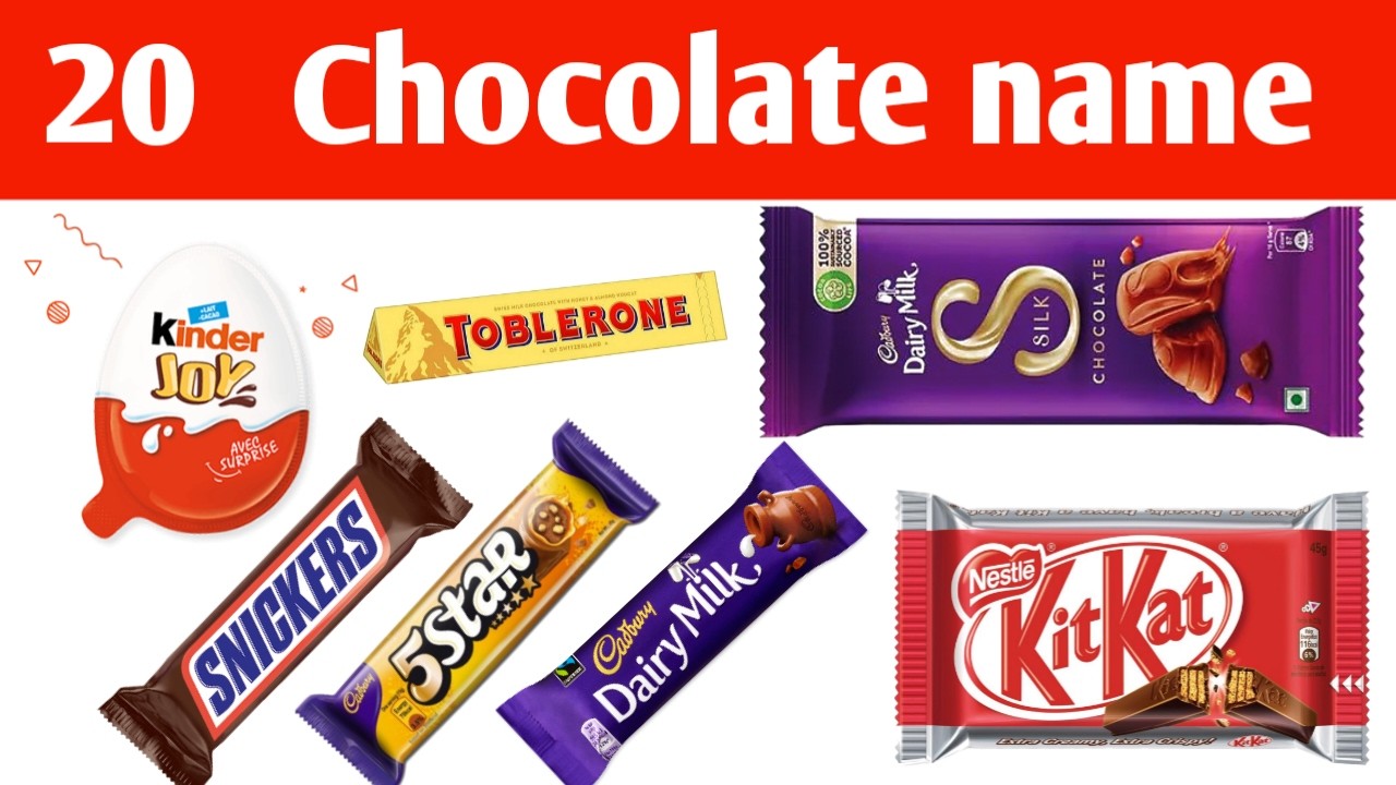 चॉकलेट के नाम | Chocolate Names | Chocolates Name with Pictures and Video | Fun Learning For Kids