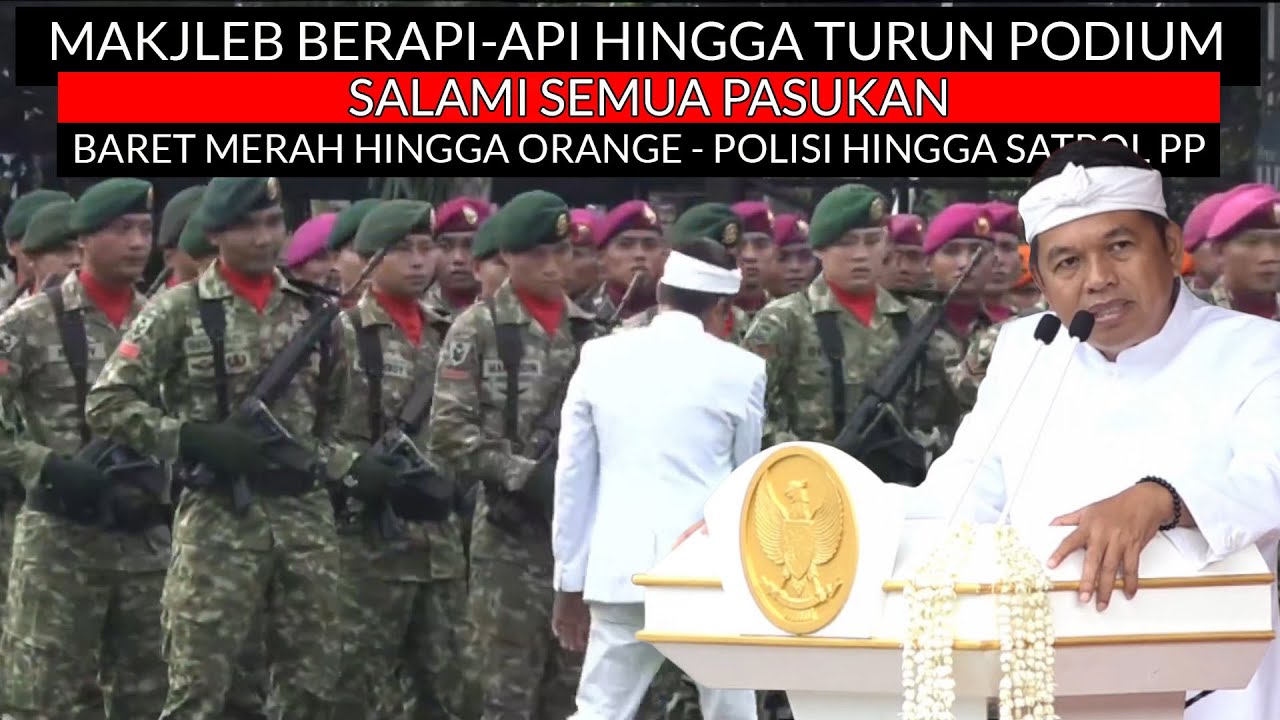 TEGAS SEKALI, GUB DEDI MULYADI BERAPI API MAKJEB PIDATONYA. HINGGA TURUN PODIUM SALAMI SEMUA