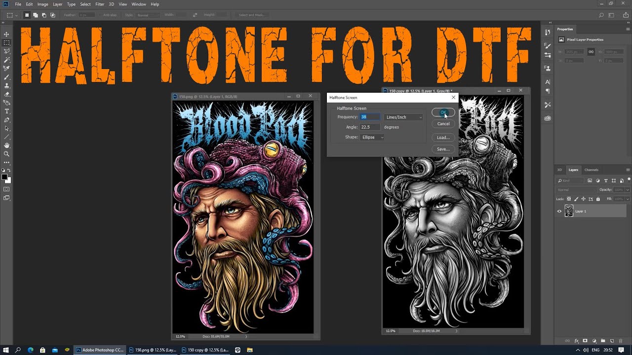Halftone for DTF and DTG in Photoshop Part 2