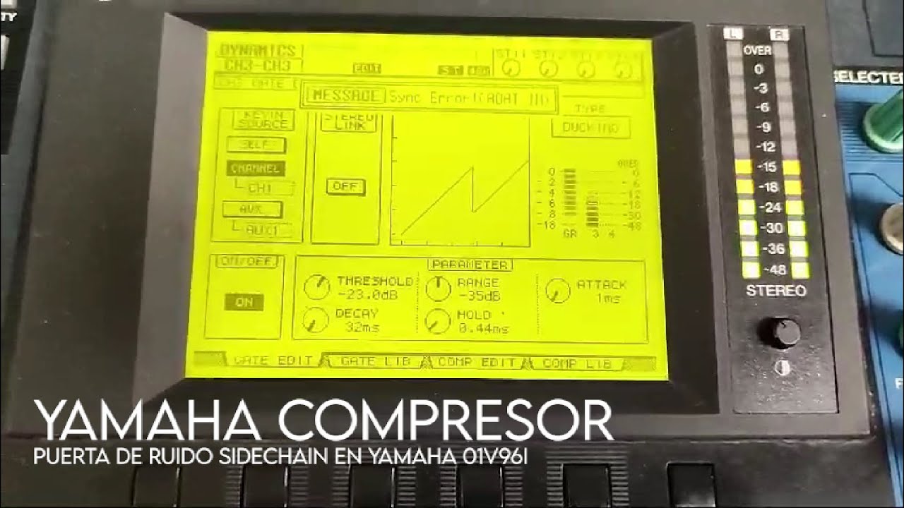 Compresor Técnica Sidechain. Yamaha 01V96i.  Control, edición y mezcla de sonido. Ciclo VDJ.