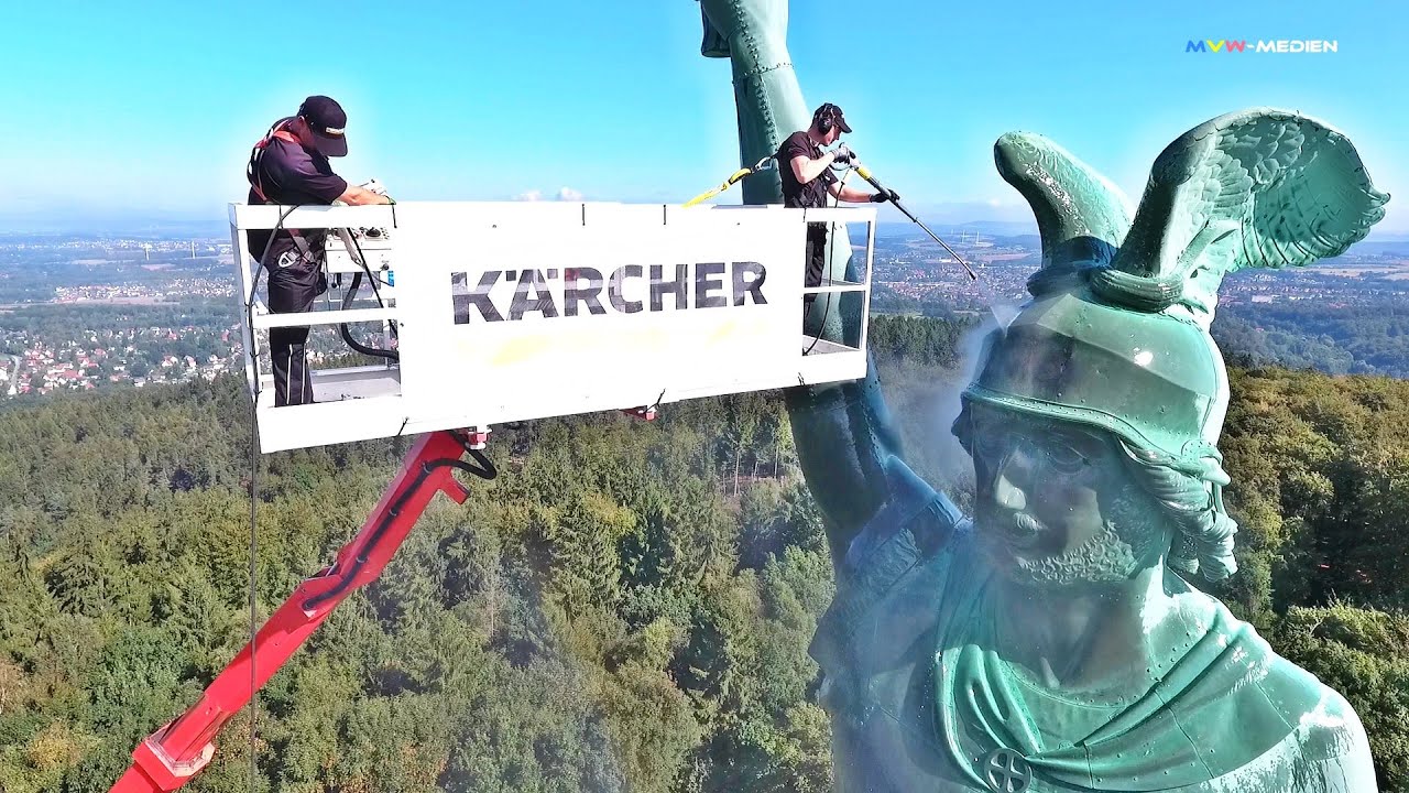 Hermannsdenkmal wurde gekärchert - Luftaufnahme -