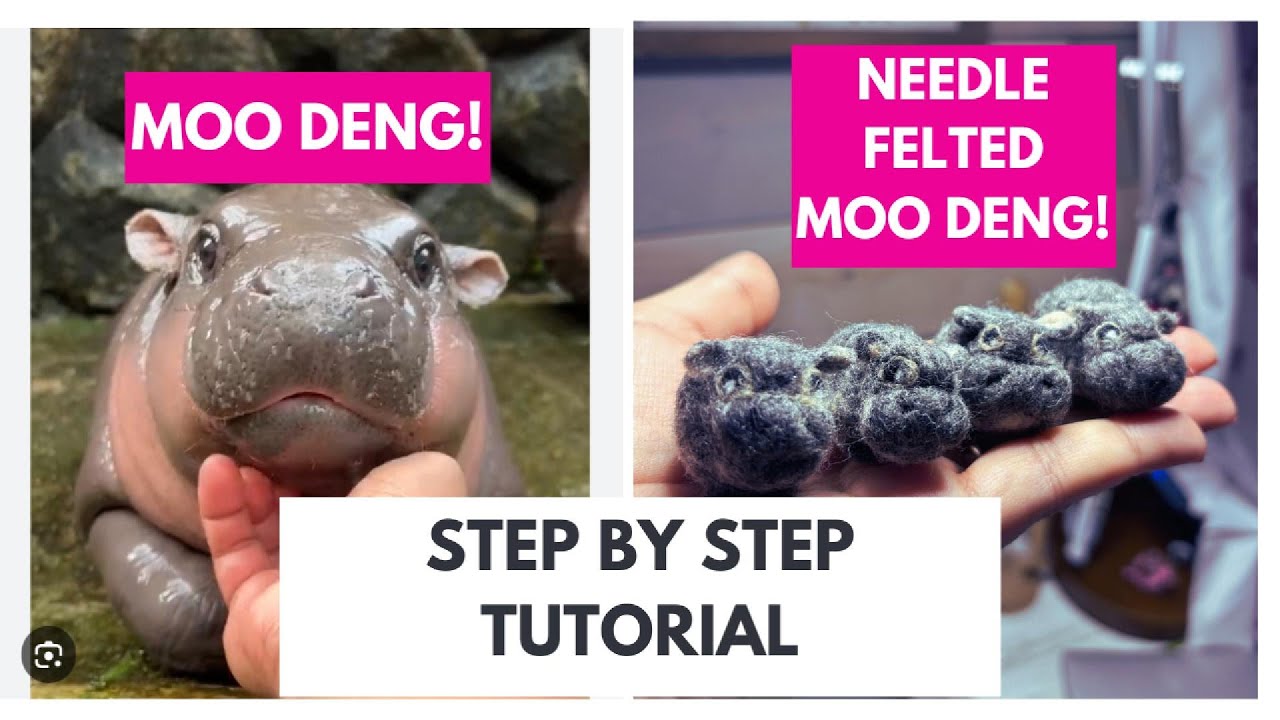 How to Needle Felt Moo Deng! The Cutest Baby Pigmy Hippo Ever!