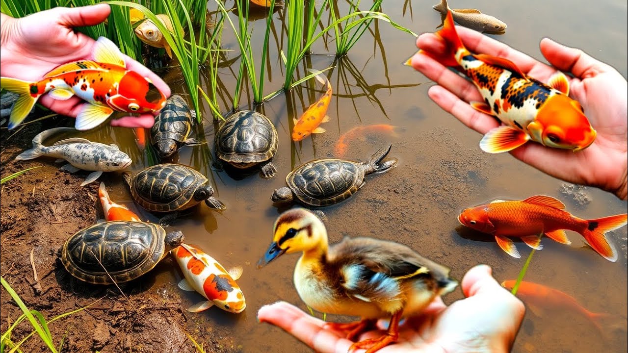 Catching ornamental fish, kura kura, ikan sepat, ikan komet, gold fish, ikan cupang, ikan lele